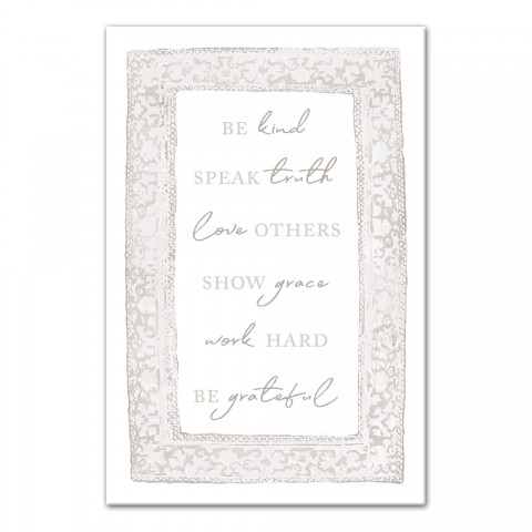 Speak Truth Be Kind Rules 12x18 Canvas Wall Art
