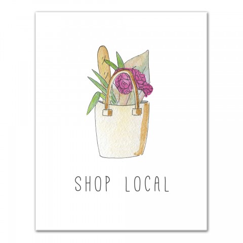 Shop Local  11x14 Canvas Wall Art