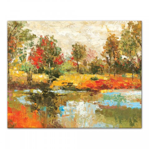 Red Orange Green Landscape 30x24 Canvas Wall Art