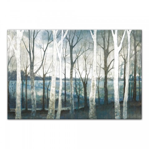 Tree Path Blue Landscape 24x16 Canvas Wall Art
