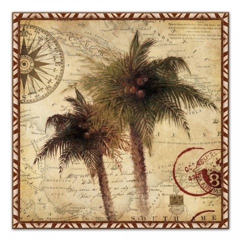 Hemmingway Palm Top  12x12 Canvas Wall Art