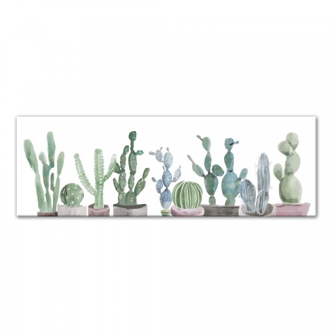 Horizontal Cactus  36x12 Canvas Wall Art