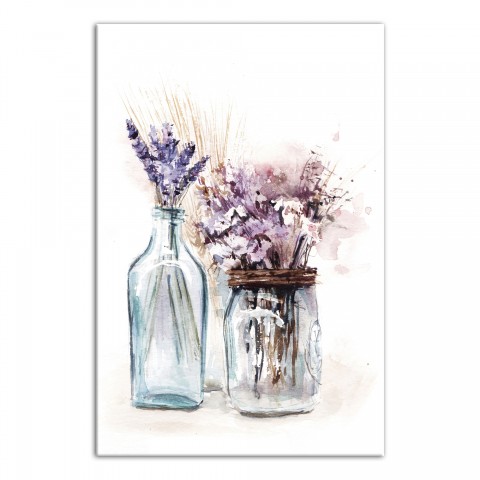 Lavendar And Flowers  12x18 Canvas Wall Art