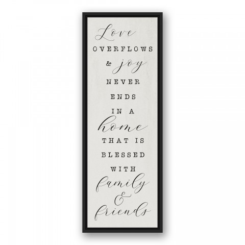 Love Overflows 12x36 Black Floating Framed Canvas