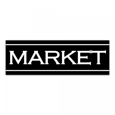 Market Sign 36x12 Canvas Wall Art
