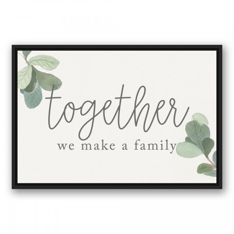 Together Family 30x20 Black Floating Framed Canvas