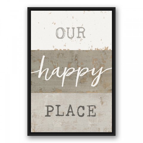 Our Happy Place 20x30 Black Floating Framed Canvas