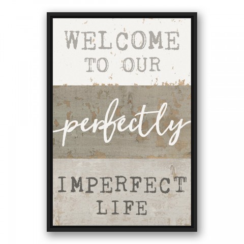 Imperfect Life 20x30 Black Floating Framed Canvas