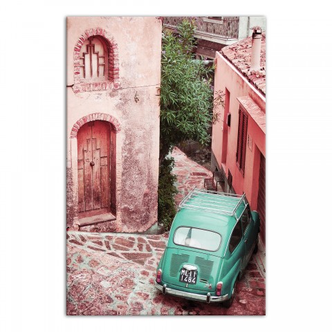 Pink Streets Vintage Car 20x30 Canvas Wall Art