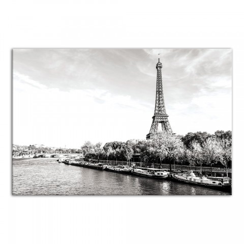 Bridge With Eiffel  30x20 Canvas Wall Art