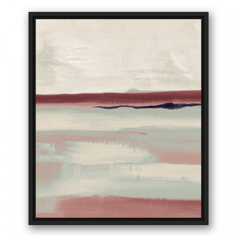 Painterly Stripes With Blush 20x24 Black Floating Framed Canvas