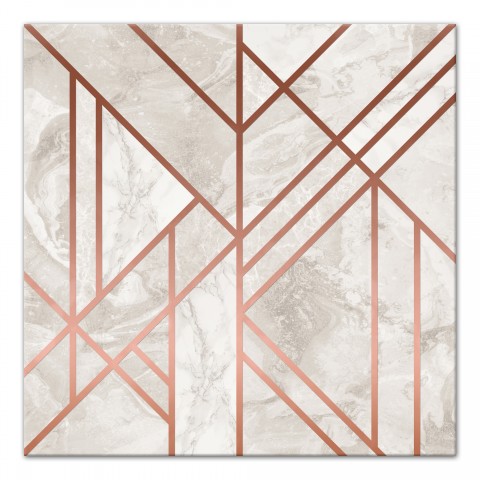 Gray Marble Geo Pattern 20x20 Canvas Wall Art