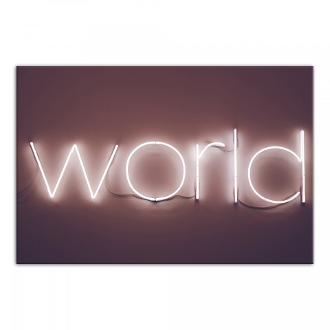 Neon World 18x12 Canvas Wall Art