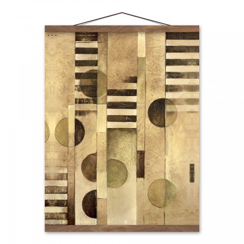 Contemporary Stripes 16x20 Teak Hanging Canvas
