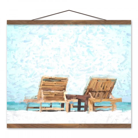 Painted Beach Chairs 16x20 Teak Hanging Canvas
