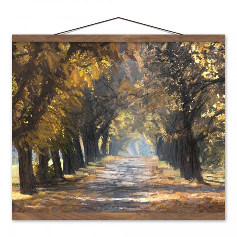 Light Walking Path 16x20 Teak Hanging Canvas