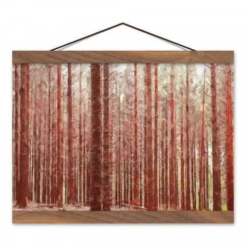 Redwood Painty Scene 8x12 Teak Hanging Canvas
