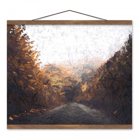Tree Tunnel Painty 16x20 Teak Hanging Canvas