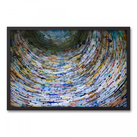 Colorful Tornado 30x20 Black Framed Canvas