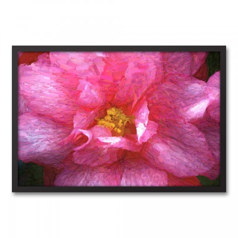 Neon Flower Dark 30x20 Black Framed Canvas