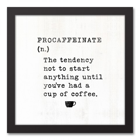 Procaffeinate Defnition 12x12 Black Framed Canvas