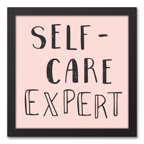 Self Care Expert  12x12 Black Framed Canvas