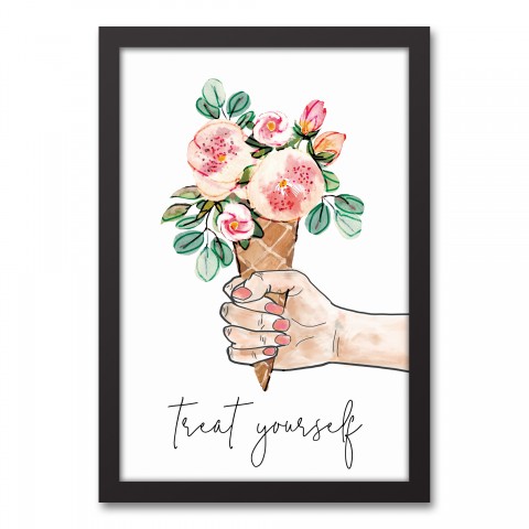 Treat Yourself  12x18 Black Framed Canvas