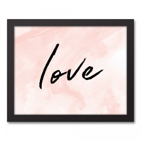 Watercolor Love 14x11 Black Framed Canvas