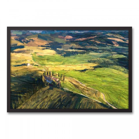 Abstract Landscape 30x20 Black Framed Canvas