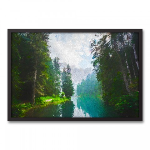 Pacific Northwest 30x20 Black Framed Canvas