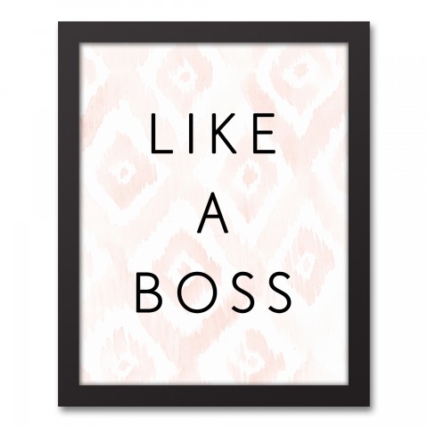 Like A Boss 11x14 Black Framed Canvas