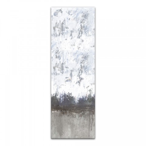 White Tan Tall Abstract 12x36 Canvas Wall Art