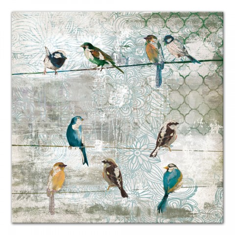In Birdtween The Lines 36x36 Canvas Wall Art