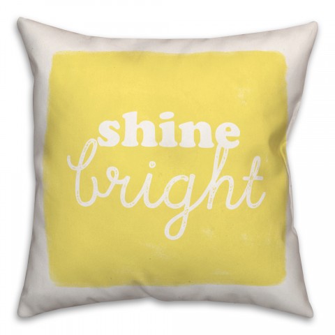 Shine Bright Yellow 18x18 Spun Poly Pillow