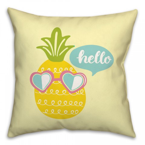 Hello Pineapple 18x18 Spun Poly Pillow