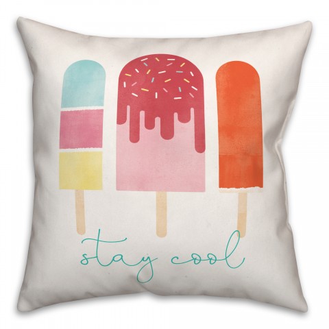 Stay Cool Popsicles 18x18 Spun Poly Pillow