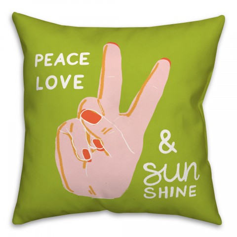 Peace Love Sunshine 18x18 Spun Poly Pillow