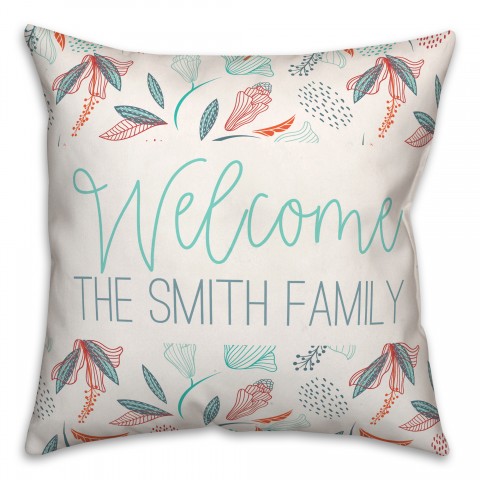 Welcome 18x18 Personalized Spun Poly Pillow