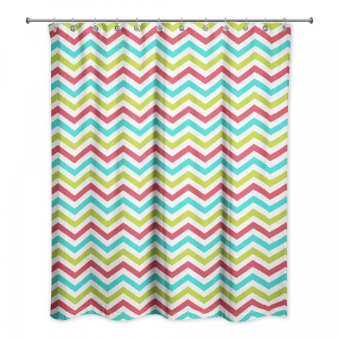Colorful Chevron 71x74 Shower Curtain