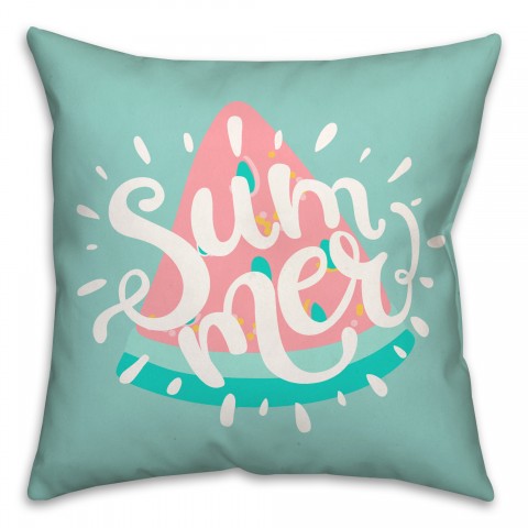 Summer Watermelon Bright 18x18 Spun Poly Pillow