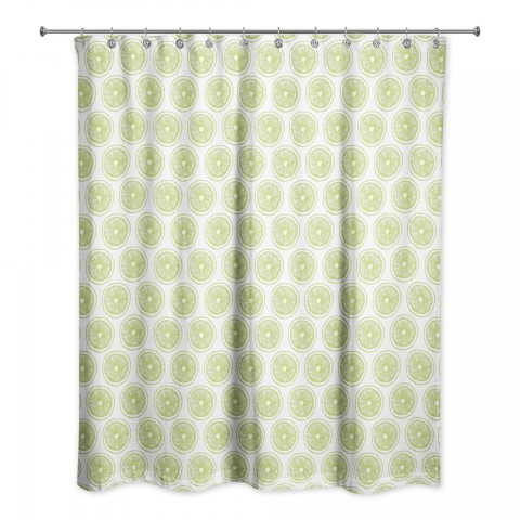 Lime Slice  71x74 Shower Curtain