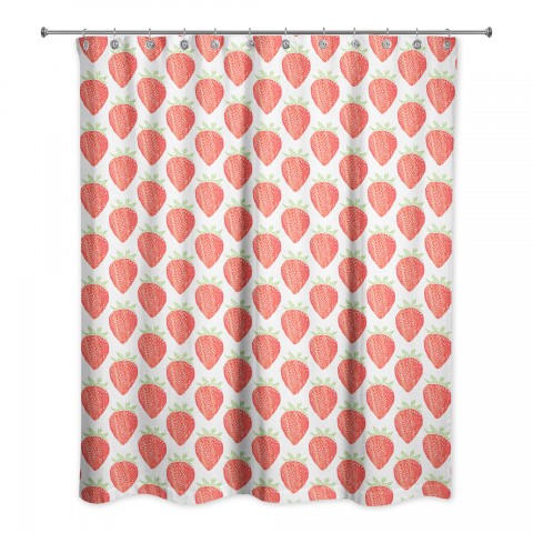 Watercolor Strawberry  71x74 Shower Curtain