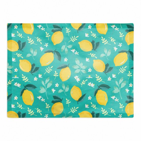 Lemon Teal 18x14 Poly Twill Placemat
