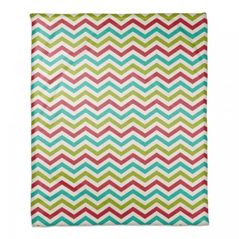 Colorful Chevron 50x60 Coral Fleece Blanket