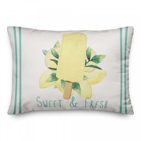 Lemon Popsicle Sweet Fresh 14x20 Spun Poly Pillow
