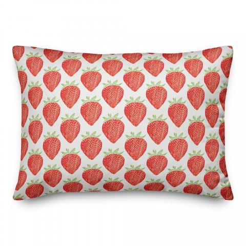 Watercolor Strawberry 14x20 Spun Poly Pillow