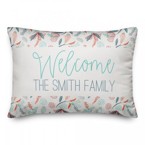Welcome 14x20 Personalized Spun Poly Pillow
