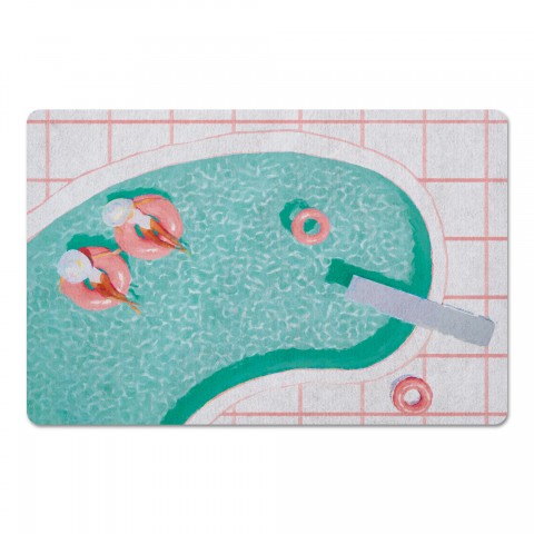 Girls At The Pool 27x18 Floor Mat