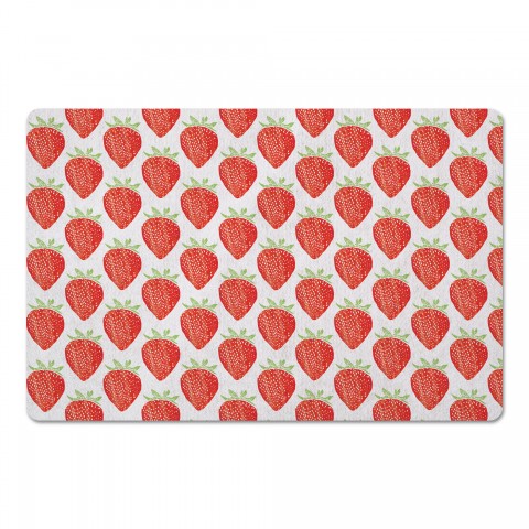 Watercolor Strawberry 27x18 Floor Mat