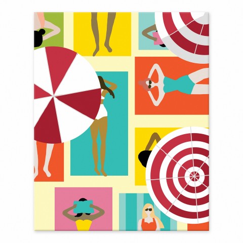 Retro Aerial Beach View 8x10 Tabletop Canvas